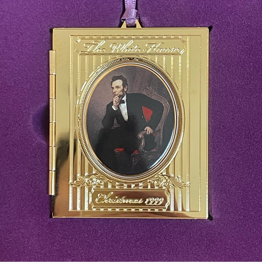 1999 White House Historical Association Christmas Ornament A. Lincoln #0448